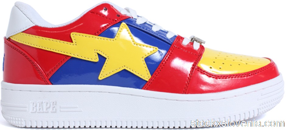 Outlet A Bathing Ape Bape Sta Low Red Blue Yellow (2017) 001FWD801001XRED