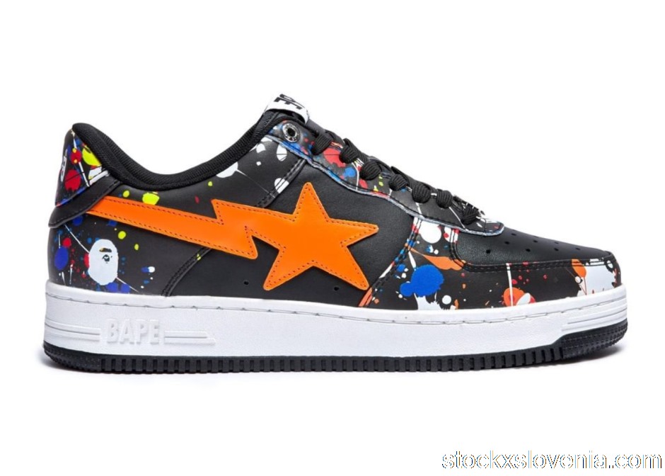 Outlet A Bathing Ape Bape Sta Paint Black