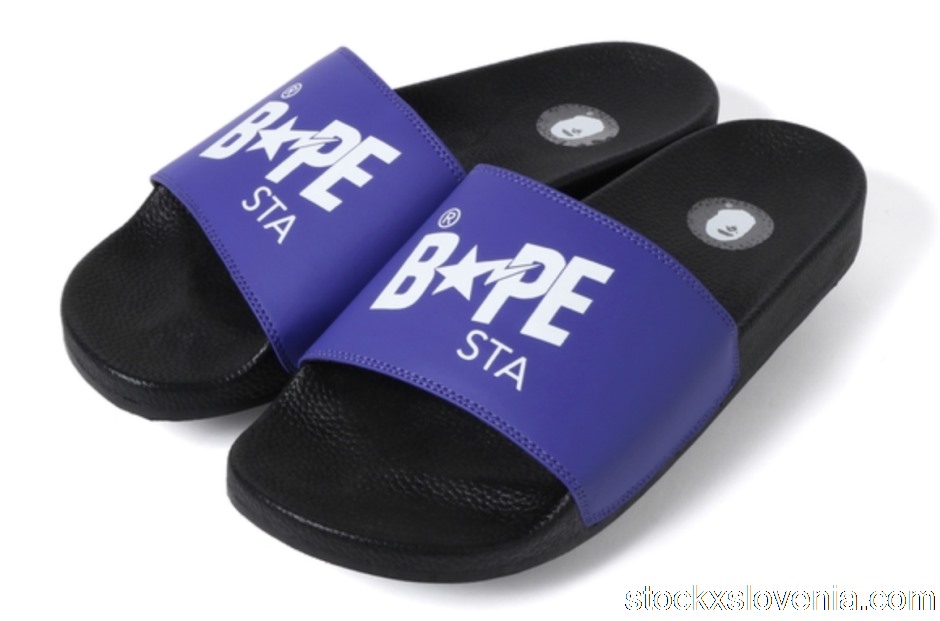 Outlet A Bathing Ape Bape Sta Slide Black Purple