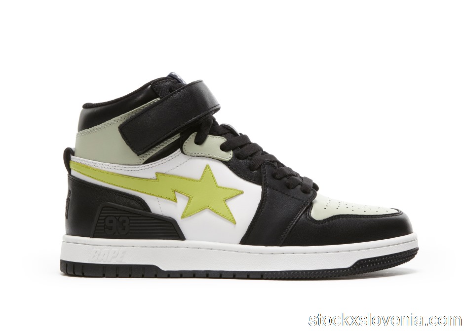 Outlet A Bathing Ape Block Sta Hi Black Lime 001FWG701036X