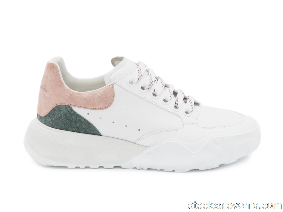 Outlet Alexander McQueen Court Trainer White Taffy Blue Shell Pink (W) 633914WIA9C9914