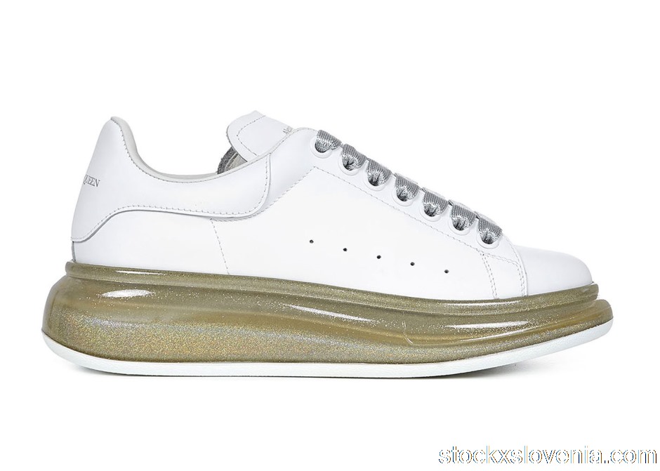 Outlet Alexander McQueen Court Trainers Gold Translucent 634151WHWKV9596
