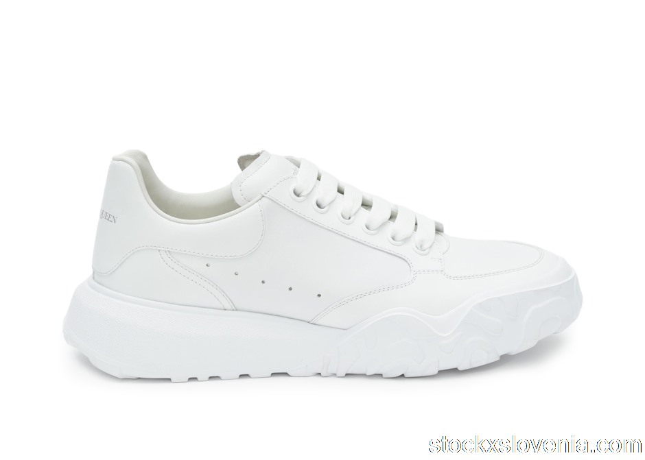 Outlet Alexander McQueen Court Trainers White Leather 634619WIA989000