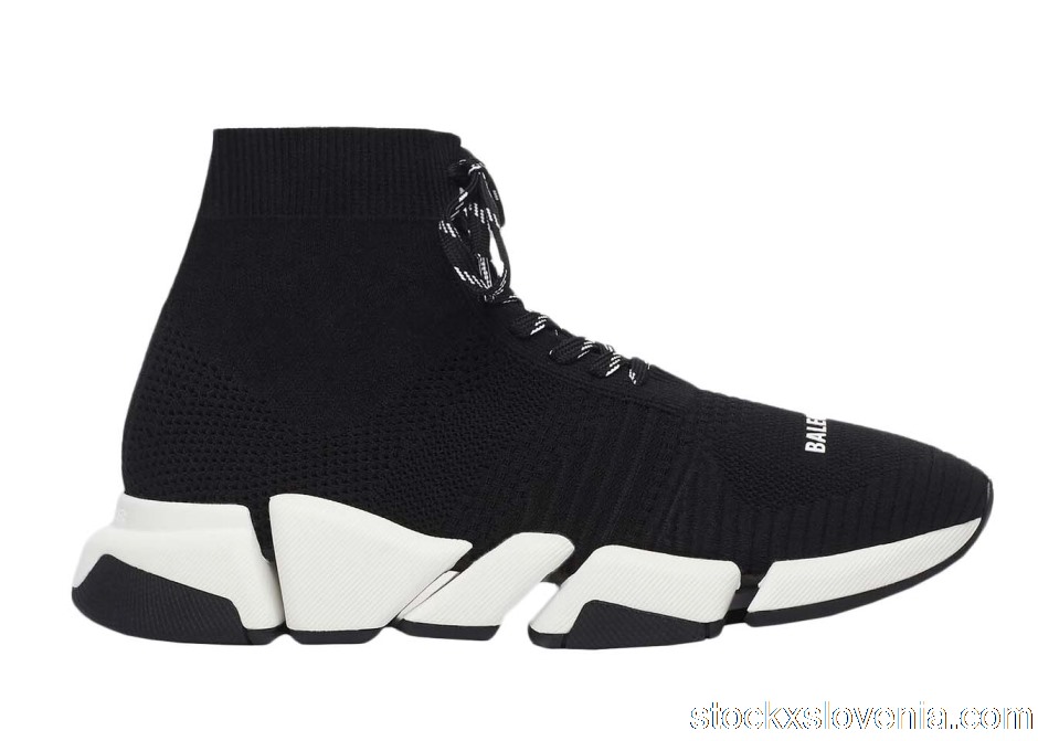 Outlet Balenciaga Speed 2.0 Lace Up Black White SS21 (W) 617214W2DB21015