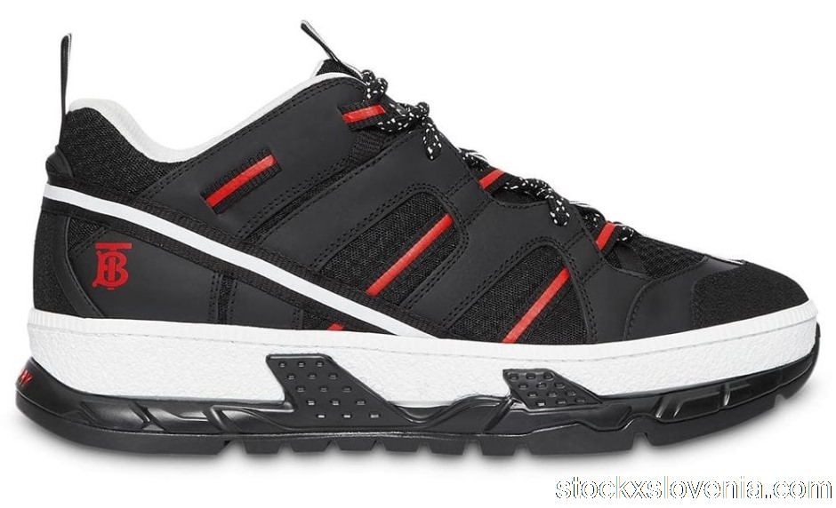 Outlet Burberry Mesh Nubuck Union Black Red 80171311