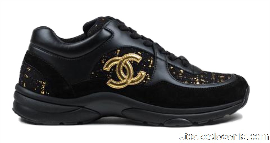 Outlet Chanel Low Top Trainer CC Suede Tweed