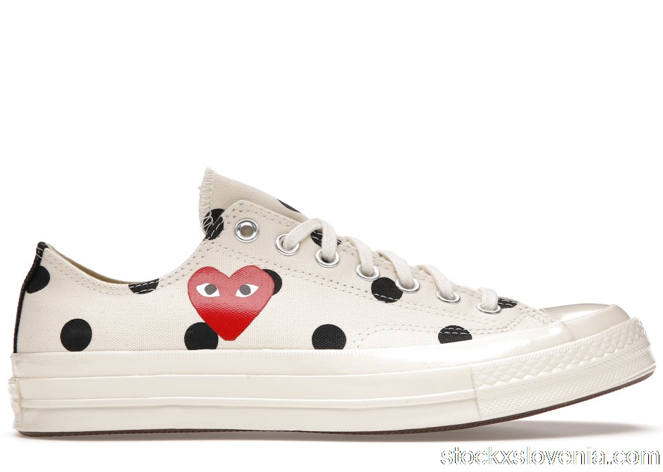 Outlet Converse Chuck Taylor All-Star 70 Ox Comme des Garcons PLAY Polka Dot White 157249C