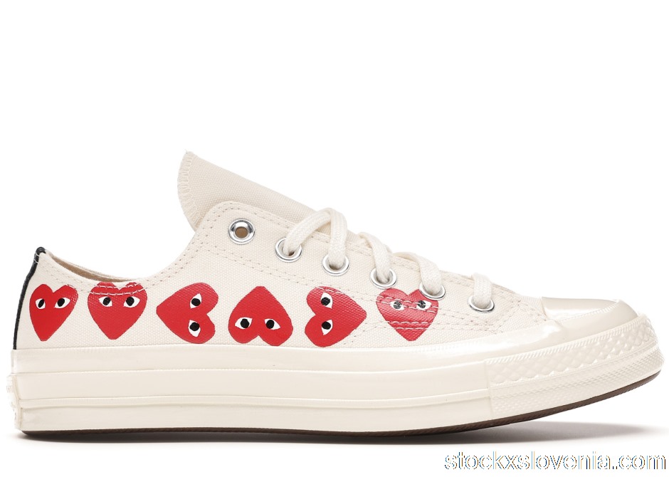 Outlet Converse Chuck Taylor All-Star 70 Ox Comme des Garcons Play Multi-Heart White 162975C