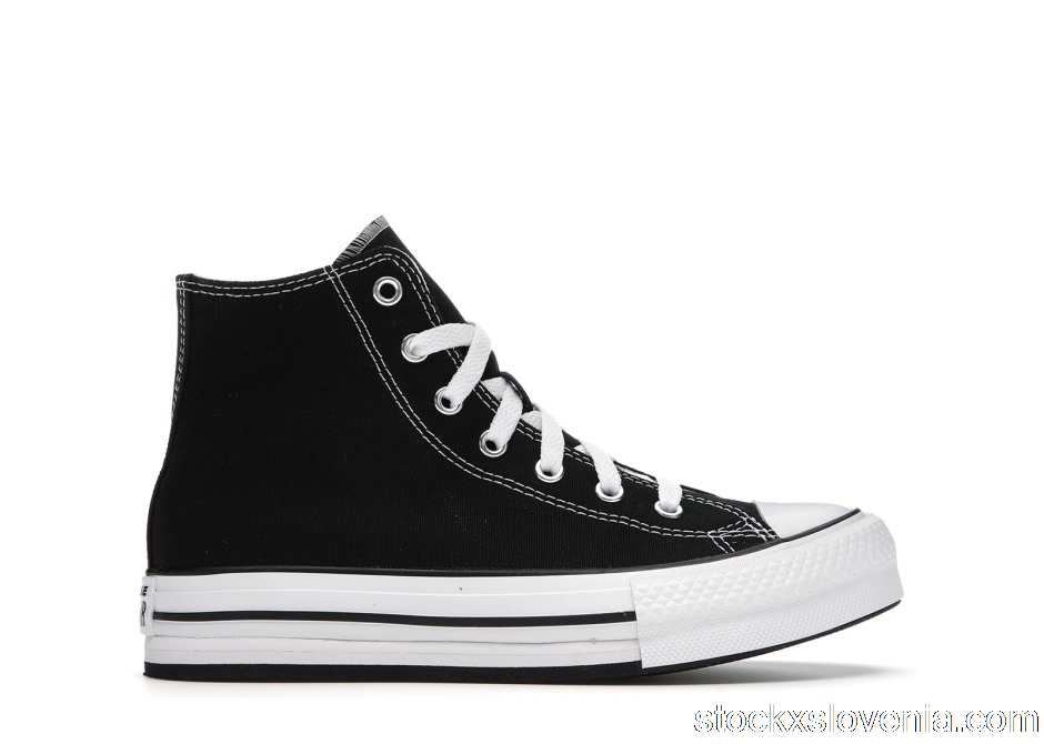 Outlet Converse Chuck Taylor All-Star EVA Lift Platform Hi Black White (GS) 671107C