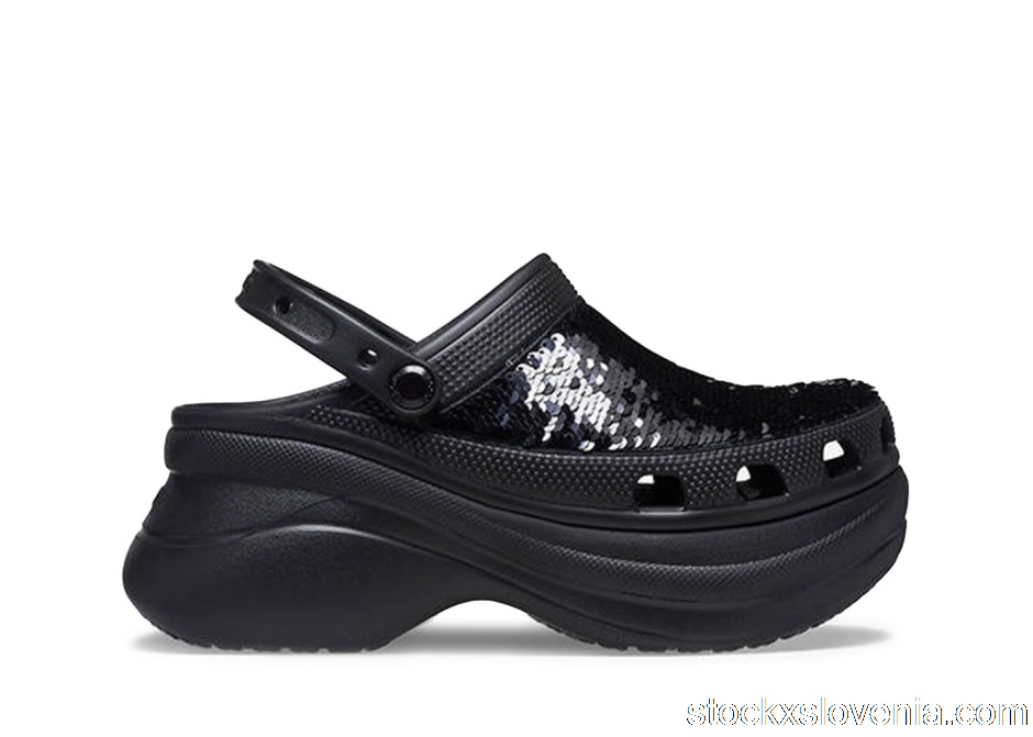 Outlet Crocs Classic Bae Clog Sequin Black