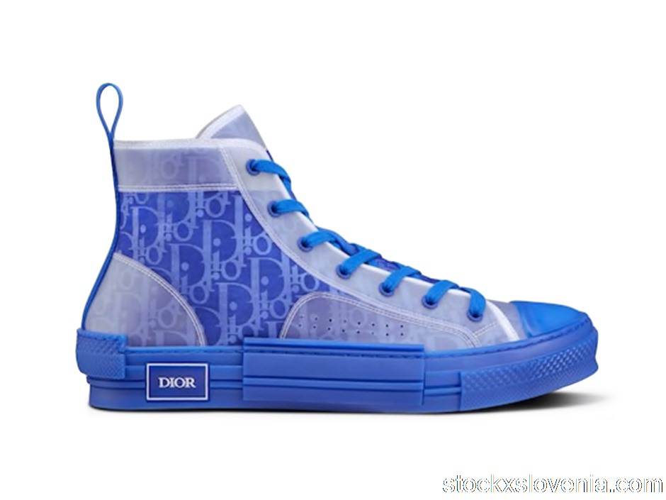 Outlet Dior B23 High Top Blue Dior Oblique Canvas 3SH118ZMK_H561