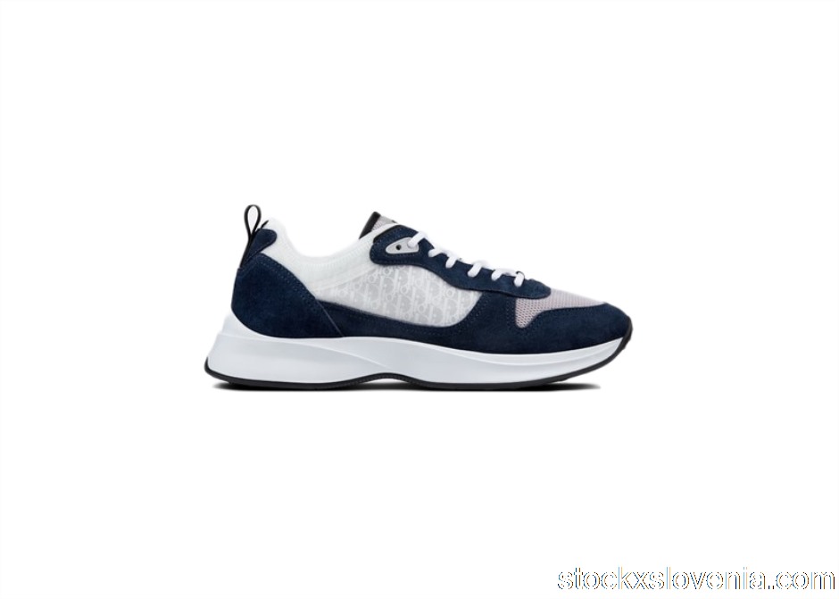 Outlet Dior B25 Runner Navy Oblique Suede 3SN259YXY_H568