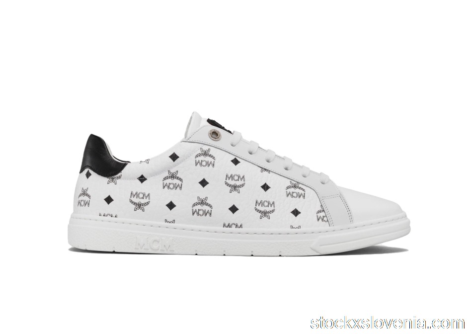 Outlet MCM Terrain Low Top White Black MEXBAMM03WT