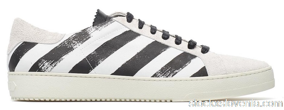 Outlet OFF-WHITE Diagonal Stripe Print White Black FW17 OMIA009F161760090110