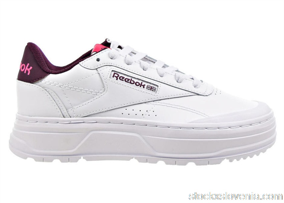 Outlet Reebok Club C Double Geo Cloud White Maroon (W) H67347