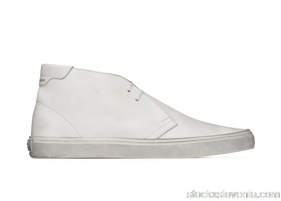 Outlet Saint Laurent ACE Ankle Boot White 60528504G509030