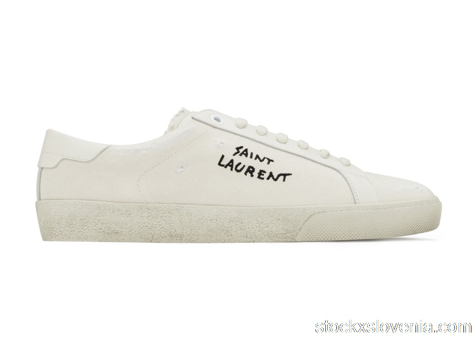 Outlet Saint Laurent Court Classic SL/06 Low Distressed Cream (W) 610648GUP109113
