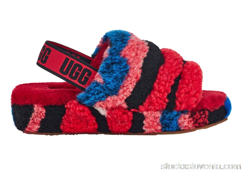 Outlet UGG Fluff Yeah Slide Cali Collage Red (W) 1118164-RED
