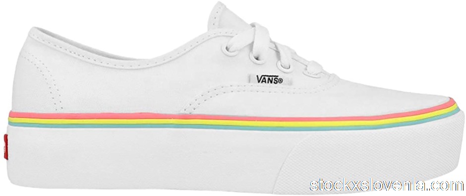Outlet Vans Authentic Platform 2.0 Rainbow Foxing White (W) VN0A3AV8S1T1