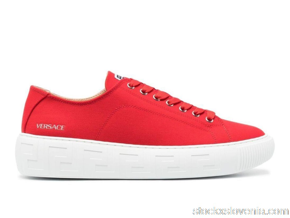 Outlet Versace Medusa Greca Low Canvas Canna Red White DSU8404-DTE3G_1R11P
