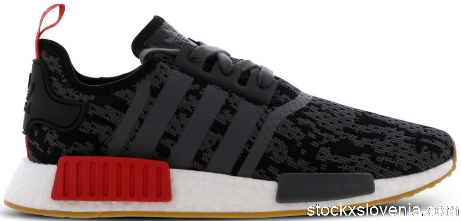 Outlet adidas NMD R1 Black Grey Red Gum (Foot Locker Exclusive) CG6666