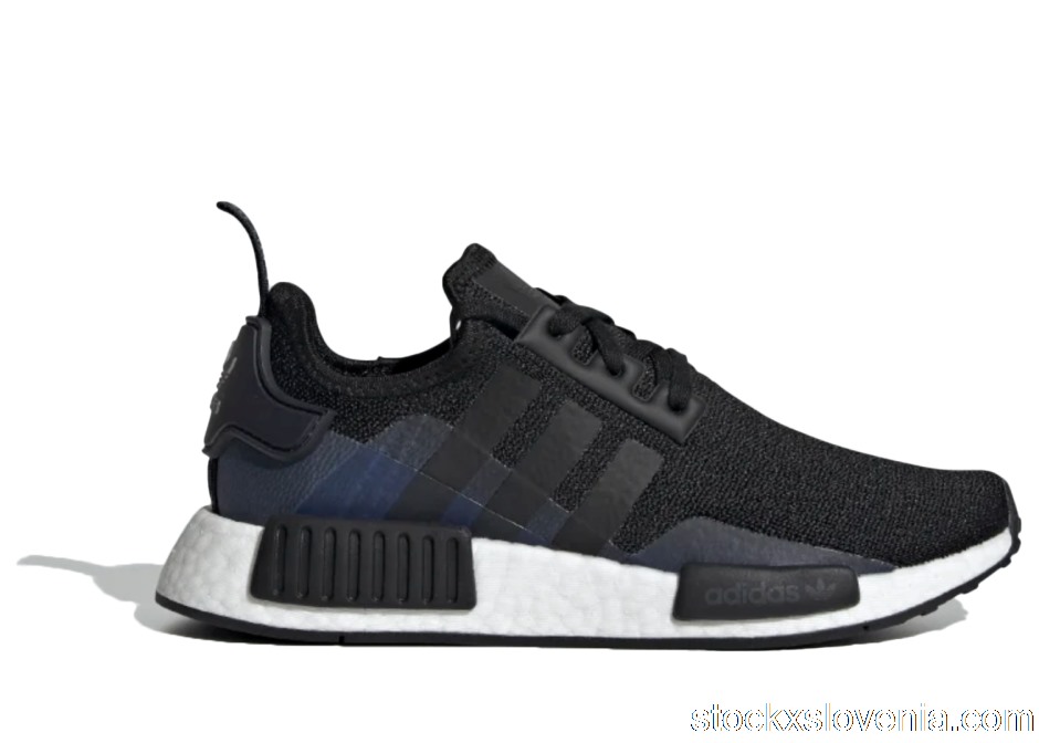 Outlet adidas NMD R1 Core Black Royal Blue (GS) EG7924