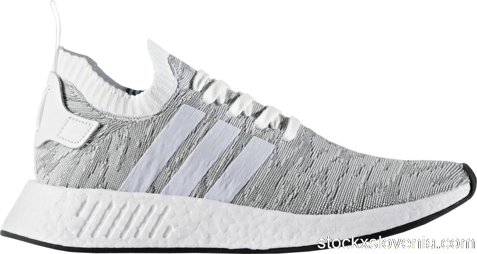 Outlet adidas NMD R2 Primeknit White Black BY9410