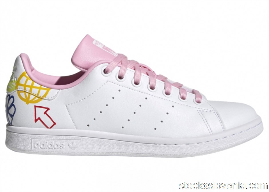 Outlet adidas Stan Smith Doodle White Pink (W) FX5680