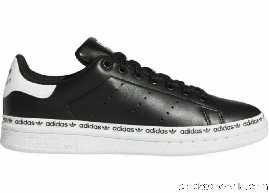 Outlet adidas Stan Smith Logo Taping Black White (W) FV7305