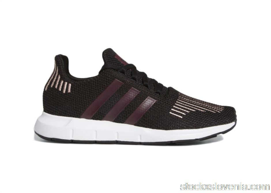Outlet adidas Swift Run Core Black Maroon (W) FU7769